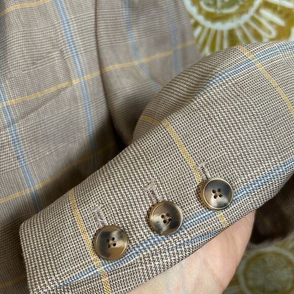 NWT A.L.C Donovan Plaid Linen Blend Single-Breasted Jacket in Tawny Plaid size 6 - Picture 12 of 16